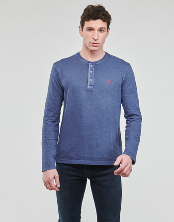 Textil Muži Trička s dlouhými rukávy Polo Ralph Lauren HENLEY Modrá
