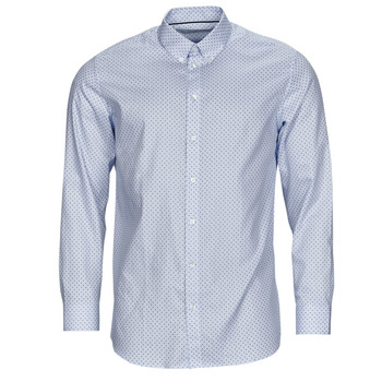 Textil Muži Košile s dlouhymi rukávy Selected ETHAN MICRO MOTIF SLIM FIT Modrá / Nebeská modř
