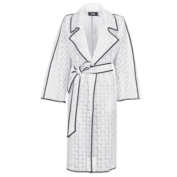 Textil Ženy Pláště Karl Lagerfeld KL EMBROIDERED LACE COAT Bílá / Černá