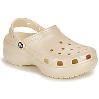 Boty Ženy Pantofle Crocs Classic Platform Shimmer Clog Béžová / Třpytivý