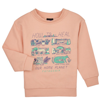 Textil Dívčí Mikiny Patagonia Baby LW Crew Sweatshirt Růžová