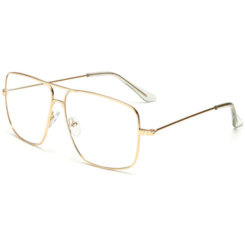 Hodinky & Bižuterie sluneční brýle Veyrey Brýle s čirými skly hranaté Miles zlatá Zlatá