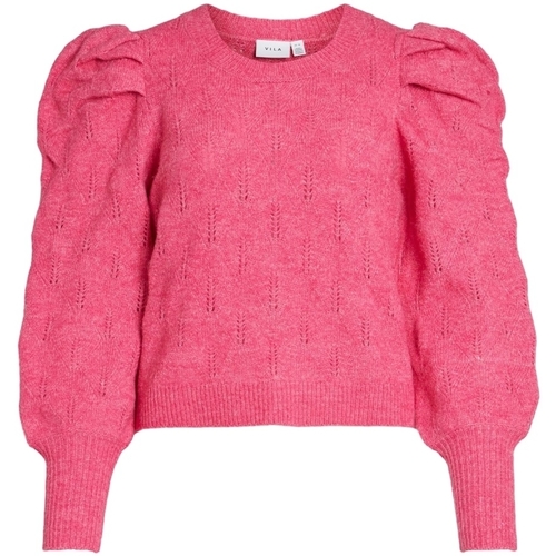 Textil Ženy Svetry Vila Knit Elania L/S - Fandango Pink Růžová