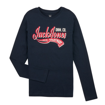 Textil Chlapecké Trička s dlouhými rukávy Jack & Jones JJELOGO TEE LS ONECK 2 COL JNR Tmavě modrá