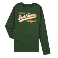 Textil Chlapecké Trička s dlouhými rukávy Jack & Jones JJELOGO TEE LS ONECK 2 COL JNR Zelená