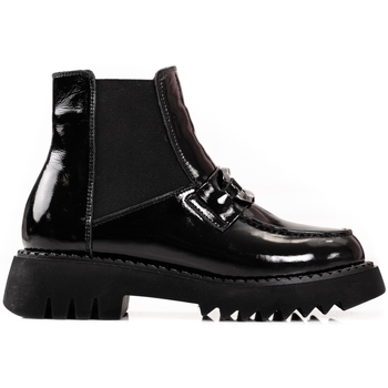 Pk Kotníkové boty Exkluzívní černé dámské kotníčkové boty na plochém podpatku - ruznobarevne