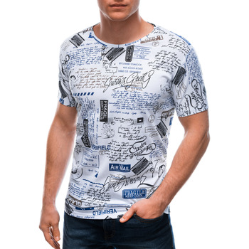 Textil Muži Trička s krátkým rukávem Deoti Pánské tričko s potiskem Samantia bílá Bílá