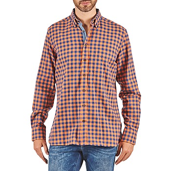 Textil Muži Košile s dlouhymi rukávy Hackett SOFT BRIGHT CHECK Oranžová / Modrá