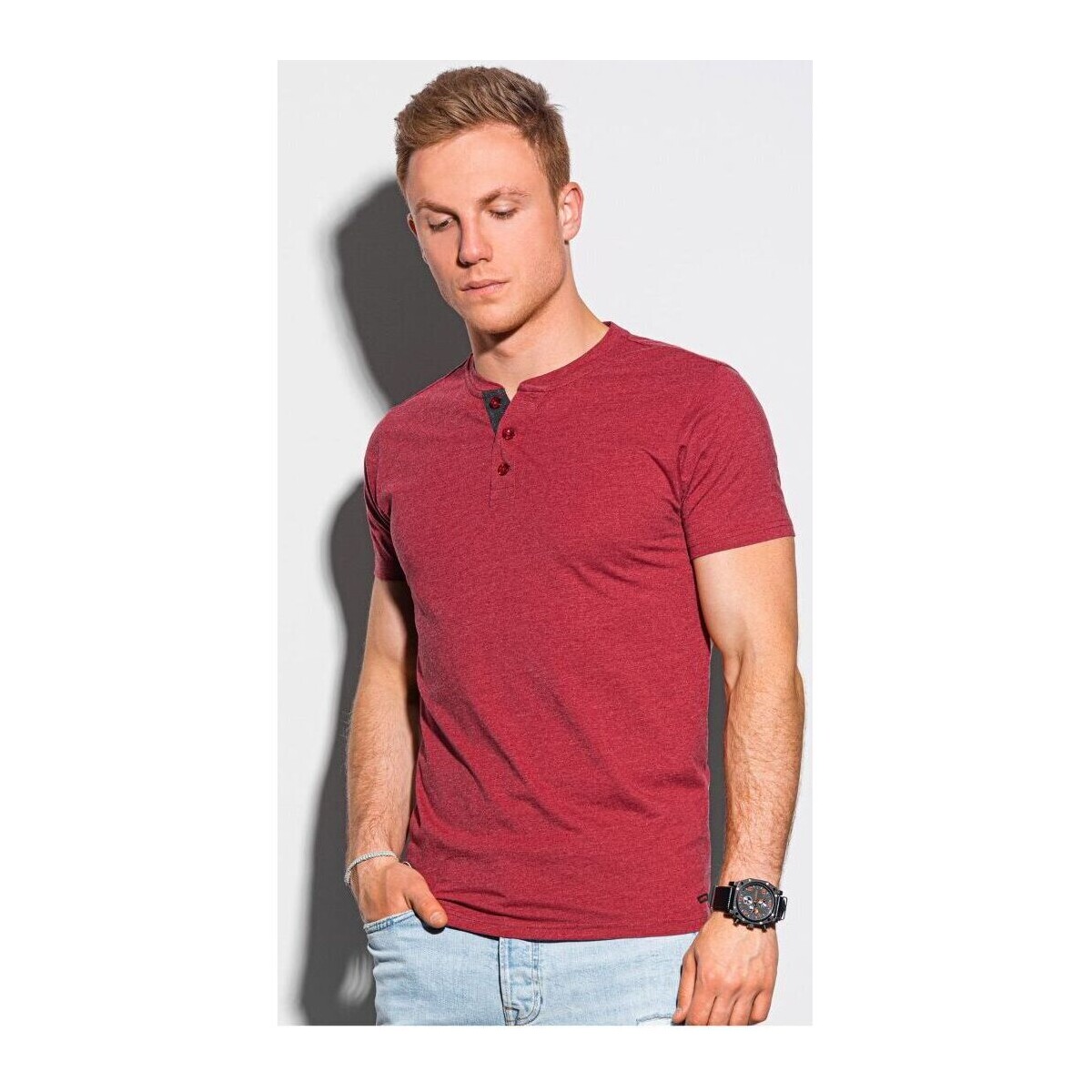 Textil Muži Trička s krátkým rukávem Ombre Pánské basic tričko Reinhold červená Červená