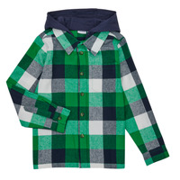 Textil Chlapecké Vrchní košile Name it NKMLANE LS OVERSHIRT WH Zelená / Tmavě modrá / Bílá