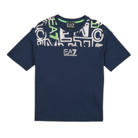 Textil Chlapecké Trička s krátkým rukávem Emporio Armani EA7 12 Tmavě modrá / Bílá / Zelená