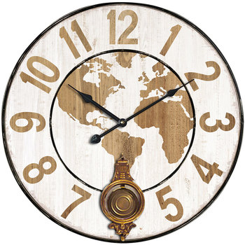 Bydlení Hodiny Signes Grimalt World Wall Clock Hnědá