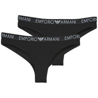 Spodní prádlo Ženy Kalhotky Emporio Armani BI-PACK BRAZILIAN BRIEF PACK X2 Černá