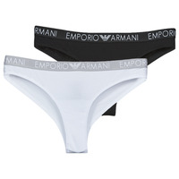Spodní prádlo Ženy Kalhotky Emporio Armani BI-PACK BRAZILIAN BRIEF PACK X2 Černá / Bílá