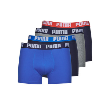 Spodní prádlo Muži Boxerky Puma MENS BASIC BOXER PACK X4 Tmavě modrá / Modrá / Šedá