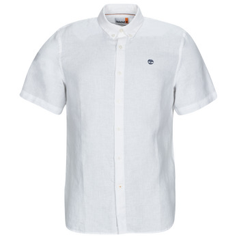 Textil Muži Košile s krátkými rukávy Timberland SS Mill River Linen Shirt Slim Bílá