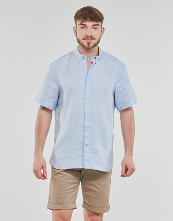 Timberland SS Mill River Linen Shirt Slim Modrá / Nebeská modř