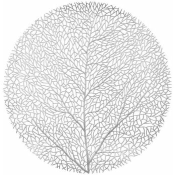 Siin Ubrus, prostírání podložka na stůl Leaf 38 cm x 38 cm Uildo stříbrná - Stříbrná