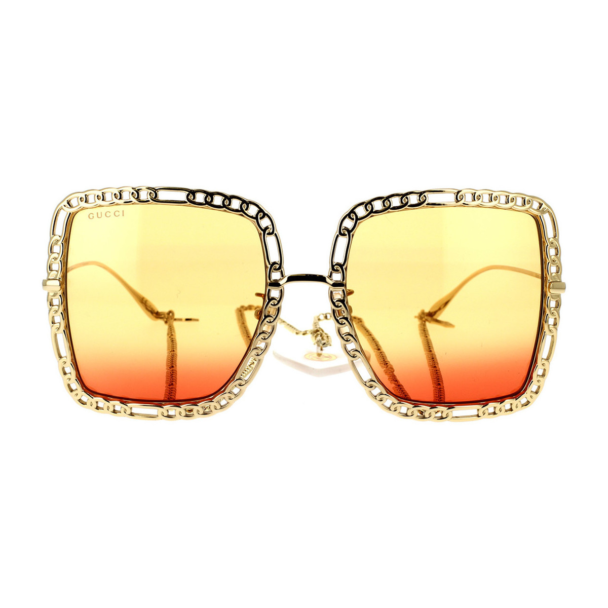Hodinky & Bižuterie Ženy sluneční brýle Gucci Occhiali da Sole  con Catena GG1033S 001 Zlatá