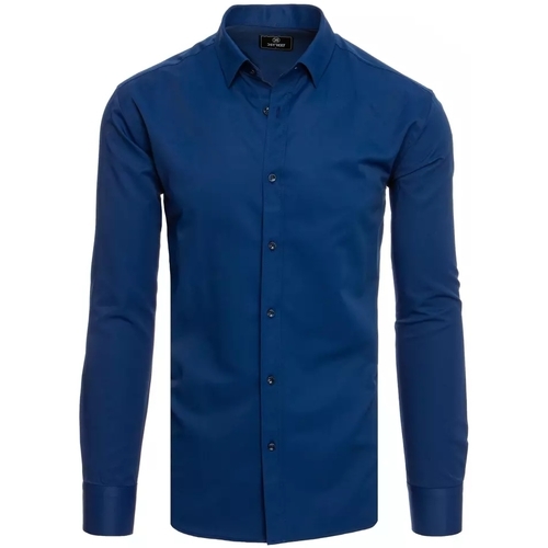 Textil Muži Košile s dlouhymi rukávy D Street Pánská košile Anneliese navy Tmavě modrá