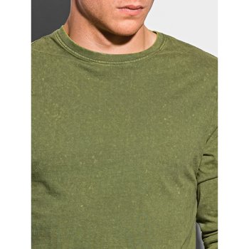 Ombre Pánské basic tričko s dlouhým rukávem Konrad Zelená