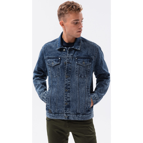 Textil Muži Riflové bundy Ombre Pánská džínová přechodová bunda Goodhue V4 tmavá Modrá