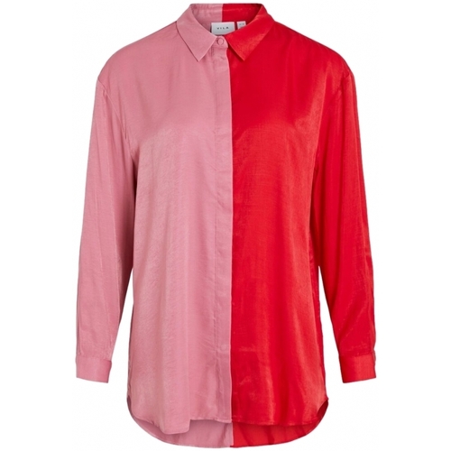 Textil Ženy Halenky / Blůzy Vila Shirt Silla L/S - Flame Scarlet Červená