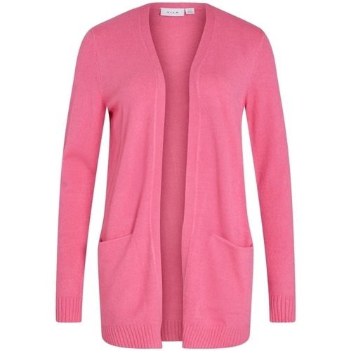 Textil Ženy Kabáty Vila Noos Cardigan Ril - Fandango Pink Růžová