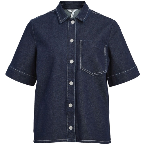 Textil Ženy Halenky / Blůzy Object Shirt Gemme - Dark Blue Denim Modrá
