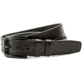 Textilní doplňky Pásky Arno Black Hand 093-98 pánský černý kožený opasek šíře 38 mm Černá