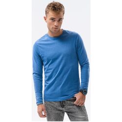 Textil Muži Trička s krátkým rukávem Ombre Pánské Basic tričko s dlouhým rukávem Konrad tmavá Tmavě modrá