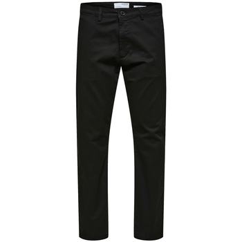 Selected Kalhoty Slim Tape New Miles Pants - Black - Černá