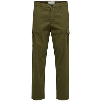 Selected Kalhoty Noos Slim Tapered Wick Cargo Pants - Winter Moss - Zelená