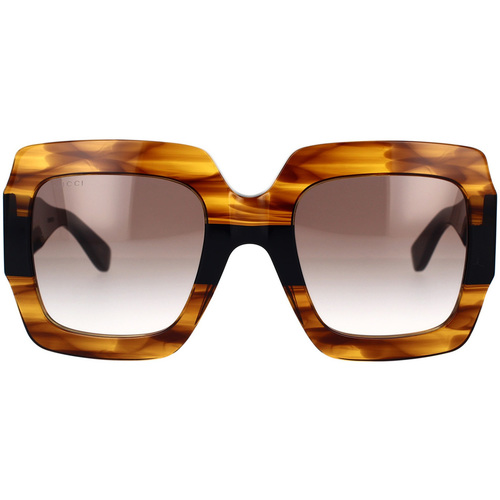 Hodinky & Bižuterie Ženy sluneční brýle Gucci Occhiali da Sole  GG0178S 004 Hnědá