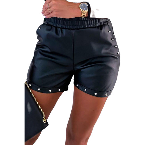 Textil Ženy Kraťasy / Bermudy Omg Dámské šortky z umělé kůže a vysokým pasem Ainay černá Černá