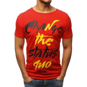 Textil Muži Trička s krátkým rukávem D Street Pánské tričko s potiskem Enthth červená Červená