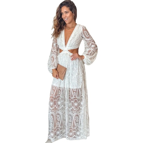 Textil Ženy Krátké šaty Omg Dámské maxi šaty Verner bílá Bílá