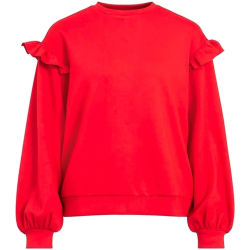 Textil Ženy Mikiny Vila Sweat Sif Flounce L/S - Pompeian Red Červená