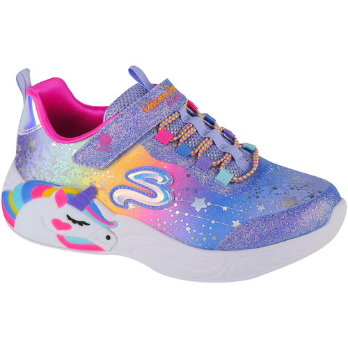 Boty Dívčí Nízké tenisky Skechers S-Lights Unicorn Dreams Modrá