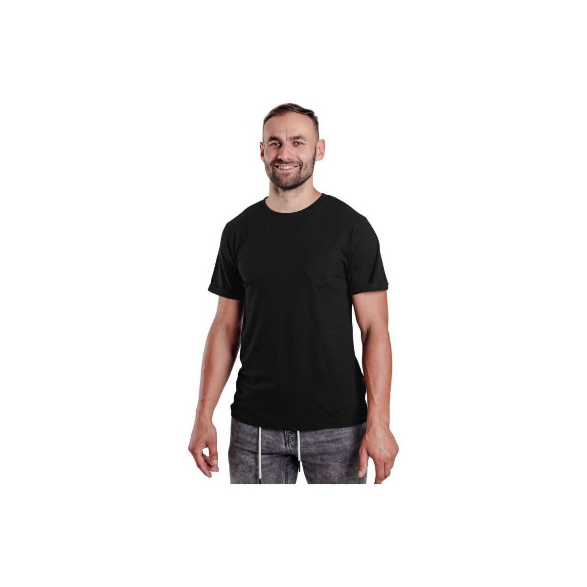 Textil Muži Trička s krátkým rukávem Vuch pánské tričko Snees černá Černá