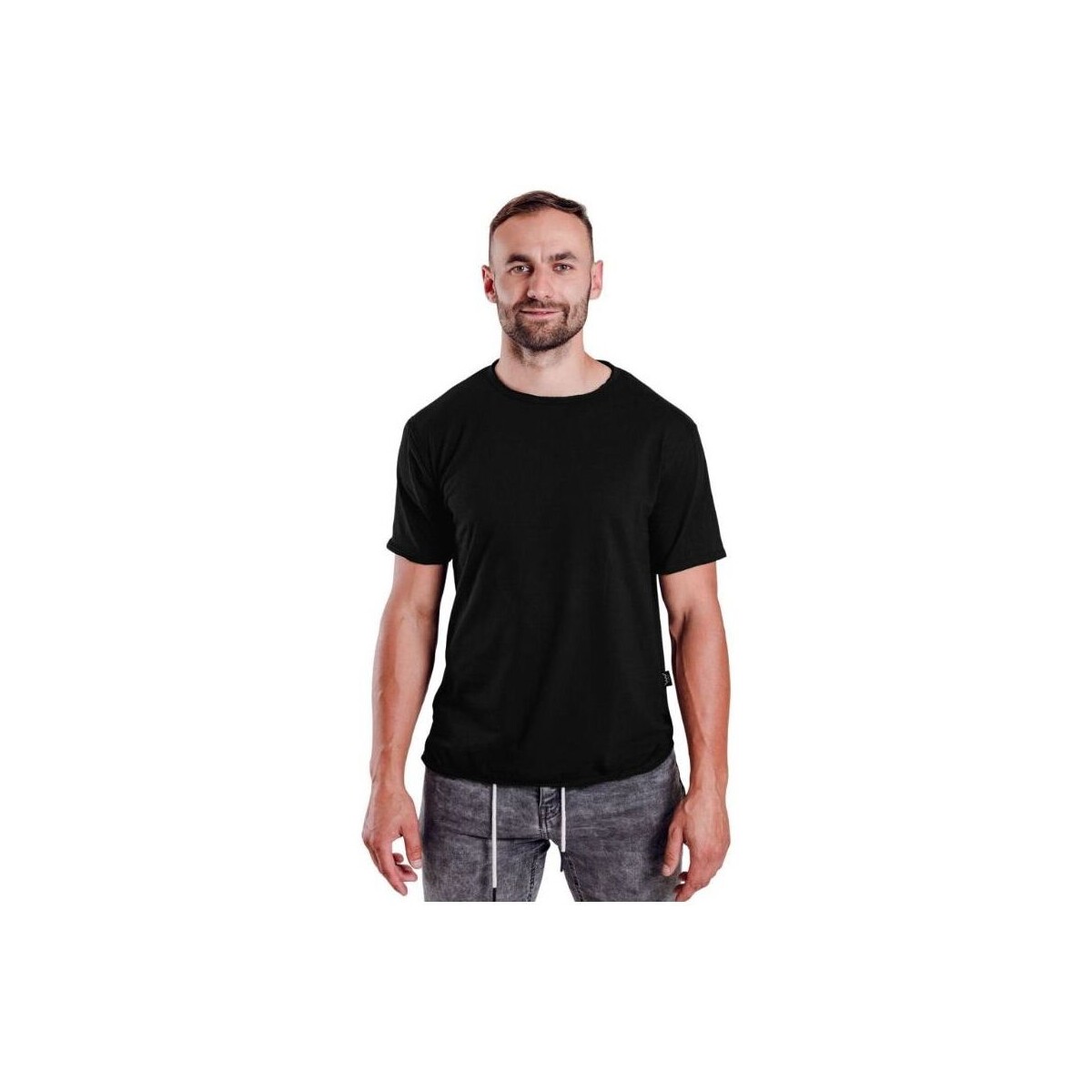 Textil Muži Trička s krátkým rukávem Vuch pánské tričko Roles černá Černá