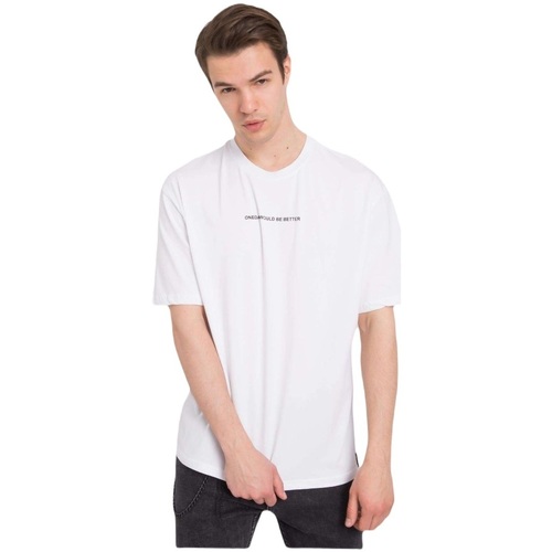 Textil Muži Trička s krátkým rukávem Black Liwali Pánské tričko s krátkým rukávem Dipaka bílá Bílá