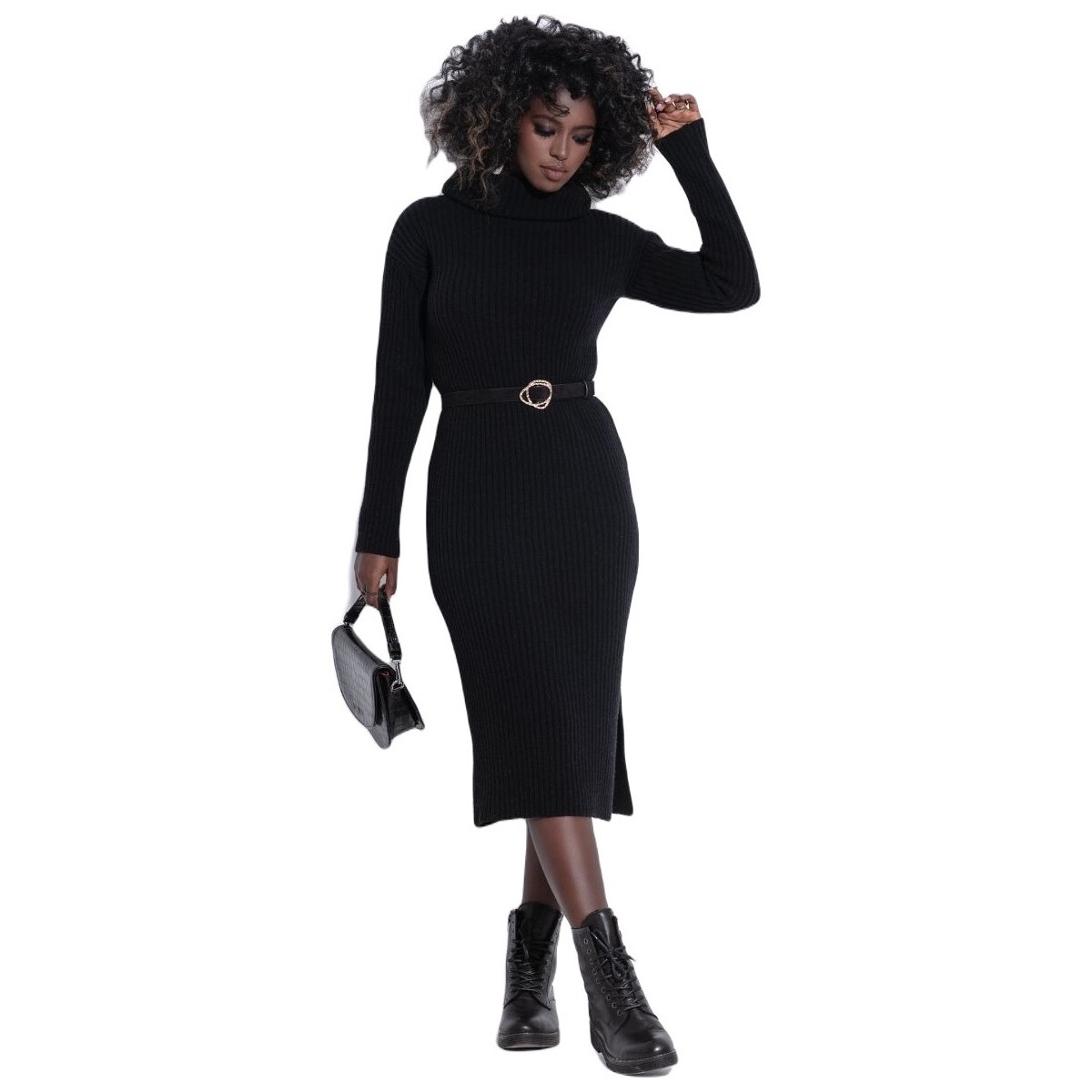 Textil Ženy Krátké šaty Fobya Dámské svetrové šaty Amanda černá Černá
