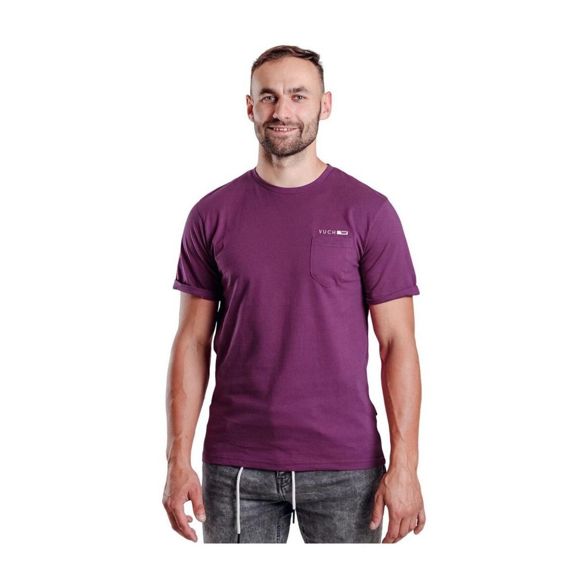 Textil Muži Trička s krátkým rukávem Vuch Pánské triko Rasko fialová Fialová