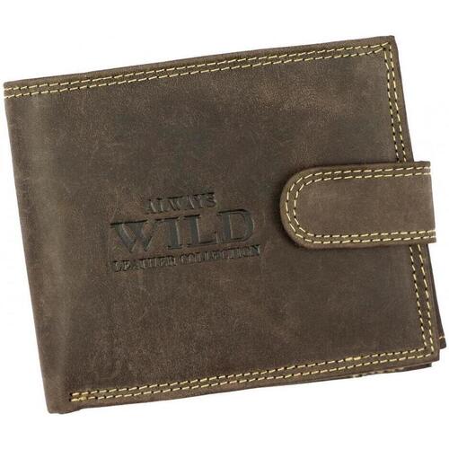 Taška Muži Náprsní tašky Wild Hnědá pánská peněženka z broušené kůže RFID v krabičce Hnědá
