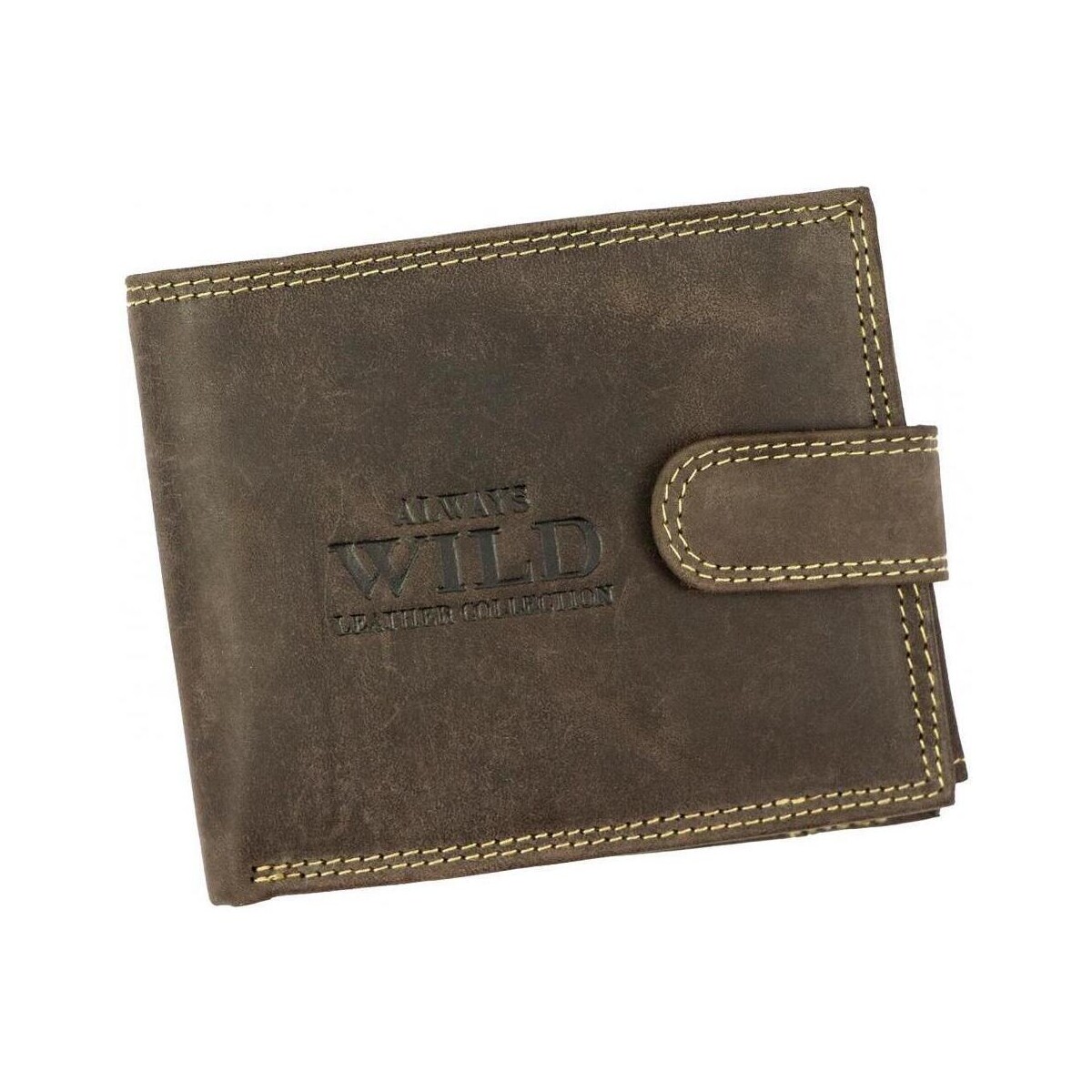 Taška Muži Náprsní tašky Wild Hnědá pánská peněženka z broušené kůže RFID v krabičce Hnědá