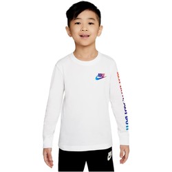Textil Chlapecké Trička s dlouhými rukávy Nike CAMISETA MANGA LARGA NIOS  86I027 Bílá