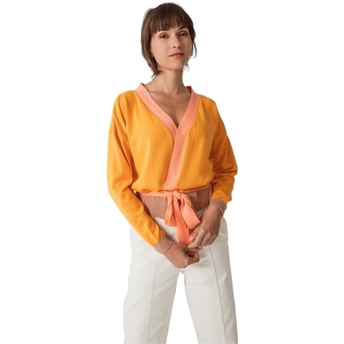 Textil Ženy Kabáty Skfk Cardigan Alixe N3 Oranžová