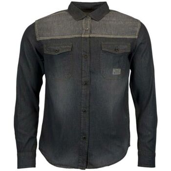 Textil Muži Košile s dlouhymi rukávy Ekw Pánská džínová košile s dlouhým rukávem Feiler černo-šedá Černá