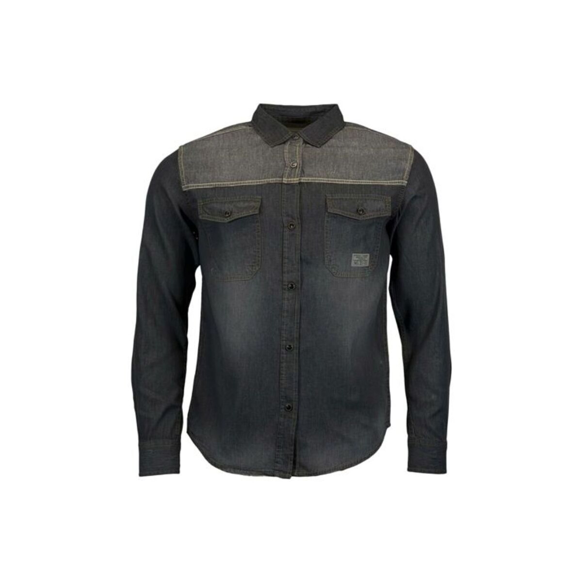 Textil Muži Košile s dlouhymi rukávy Ekw Pánská džínová košile s dlouhým rukávem Feiler černo-šedá Černá